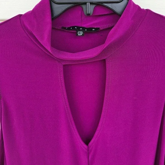 TIANA B Women Sleeveless Keyhole‎ Neck Violet Red Mini A-line Dress Size 12P NWT - Picture 2 of 7